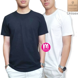 เสื้อยืดสีพื้น แขนสั้น Honey Bird เสื้อยืด เนื้อคอตตอนแท้ ไม่มีตะเข็บข้าง S/M/L/XL ได้ทั้งเด็กและผู้ใหญ่