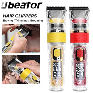 Ubeator รุ่นใหม่ เครื่องตัดผม แบบชาร์จไฟได้ ปัตตาเลี่ยนตัดผม ที่กันจอน แบบใส สําหรับผู้ชาย พร้อมหน้าจอ LED แบบชาร์จไฟได้ สําหรับผู้ชาย