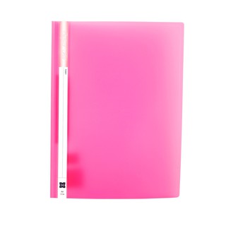 แฟ้มเจาะพลาสติก A4 สีชมพู Xing 1114/Pink plastic A4 file punch Xing 1114