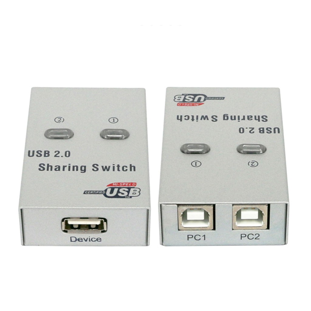 2 Ports USB 2.0 Manual Share Sharing Switch Splitter Box Hub For PC Printer (ออโต้)