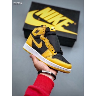 Air JORDAN 1 HIGH OG AJ 1 สีเหลืองดํา พรีเมี่ยม