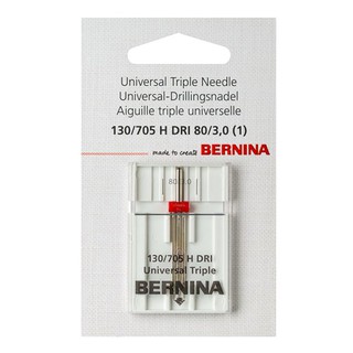 BERNINA เข็มสามเย็บตกแต่งเบอร์ 12(80) ระยะห่างระหว่าง 3 เข็ม 1 มม. ใช้กับจักรบ้านทุกยี่ห้อ กทม.ส่งด่วน 1 ชม.