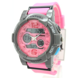 Submariner นาฬิกาผู้หญิงและเด็ก สายยาง 2 ระบบ (เข็มและDigital) - SS20039 (Pink)