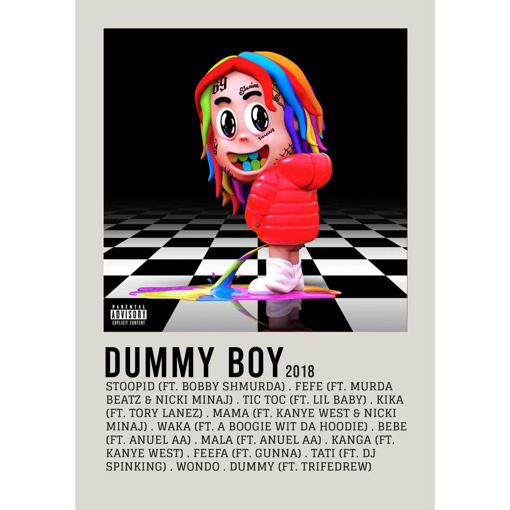 ฝาครอบโปสเตอร์ AlbumDummy Boy โดย 6ix9ine สําหรับห้อง/บาร์เบอร์ยิม