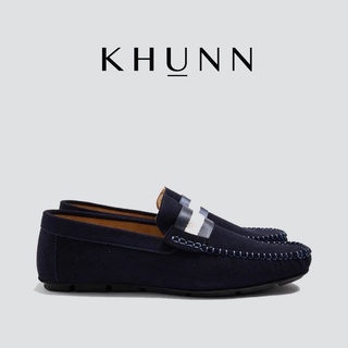 KHUNN (คุณณ์) รองเท้าหนังกลับแท้สุดนุ่ม รุ่น Robinhood สี DARK BLUE น้ำเงินเข้ม