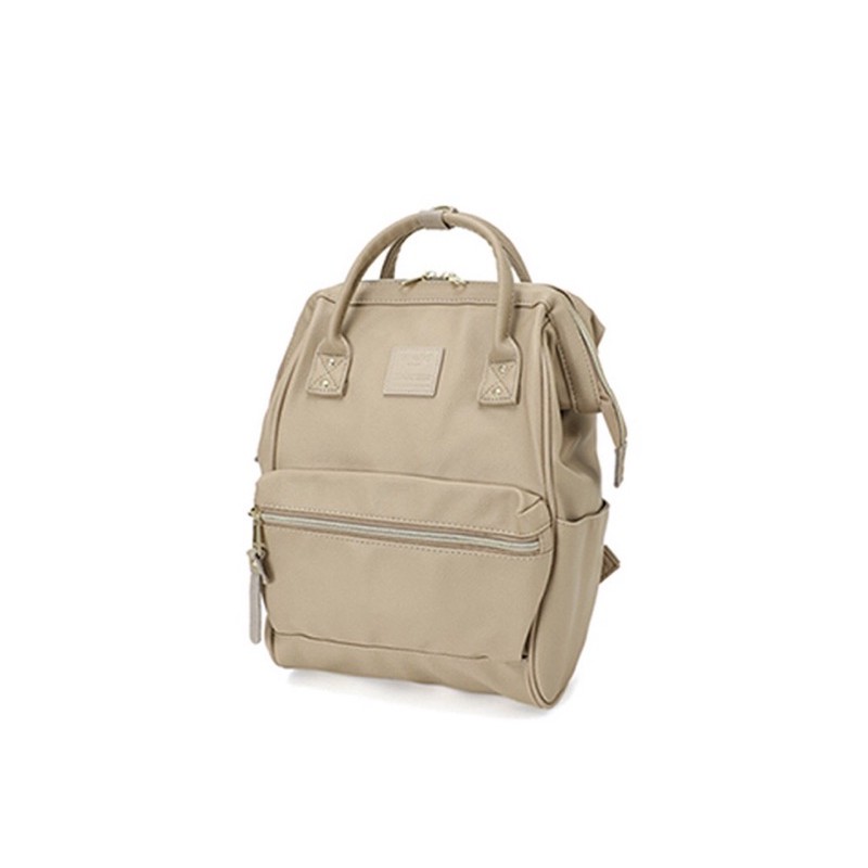 กระเป๋าเป้ Anello Retro Mini Backpack สีเบจ ของแท้ 100%