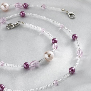 สร้อยคล้องแมส คล้องแว่นตา ร้อยลูกปัด Petite glass beads สีใส