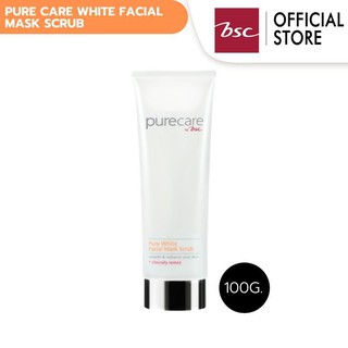 PURE CARE WHITE FACIAL MASK SCRUB มาส์กและสครับ ช่วยผลัดเซลล์ผิว เม็ดสครับละเอียด อ่อนโยน ปริมาณ 100 กรัม