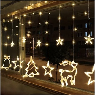 พร้อมส่งจากไทย 🌟🦌🎄ไฟม่านคริสต์มาส LED
