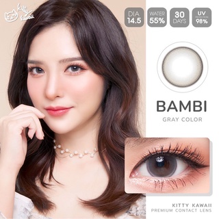 BAMBI GRAY KITTY KAWAII Contact lens คอนแทคเลนส์ ตาหวาน ตาโต สีเทา เทา ค่าสายตา สายตาสั้น แฟชั่น Bigeyes บิ๊กอาย แบ๊ว