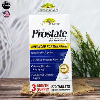 อาหารเสริม สำหรับผู้ชาย ต่อมลูกหมาก Real Health® The Prostate Formula with Saw Palmetto 270 Tablets