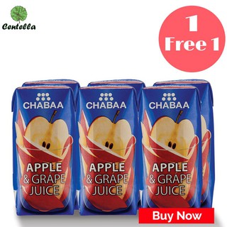 Chabaa Apple juice mixed Grape 40% 180 ml x6 box พิเศษ ซื้อ 1 เเถม 1 Special Buy 1 free 1