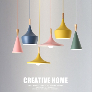 โคมไฟเพดาน Nordic Pendant Light แบบแขวนพร้อมฐานไฟ LED