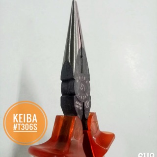 KEIBA #T306S คีมปากแหลม 6” ด้ามหนาปัดเงา (หน้าดำ)