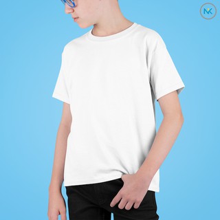 GILDAN Premium cotton เสื้อยืดเด็ก (Kids T-shirt) ใส่สบาย ผ้าอยู่ทรง สีขาว