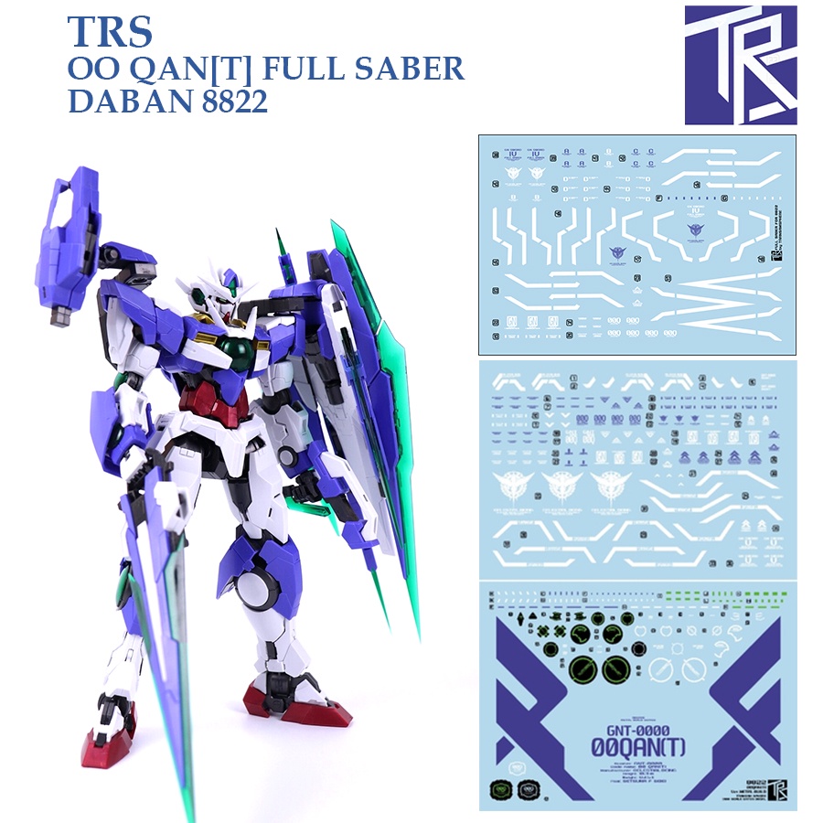 ดีคอลน้ำ [TRS] 8822 + 882FS set OO QAN[T] MG FULL SABER DABAN 1/100 WATER DECAL 8822  8822FS