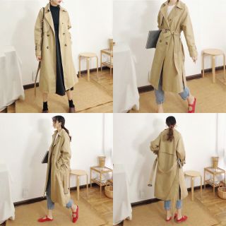 Korea trench coat ทรงสวย มีสายผูกเอวให้ด้วยค่า โค้ทเกาหลี โค้ทกันลม