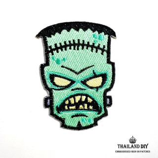 ตัวรีดติดเสื้อ ลาย ปีศาจ แฟรงเกนสไตน์ หน้าผี Frankenstein Patch งานปัก การ์ตูน DIY ตัวรีด อาร์ม ติดเสื้อ กระเป๋า หมวก