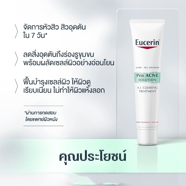เอไอทรีทเม้นท์ | ยูเซอริน Eucerin ProACNE Solution A.I.Clearing Treatment 40ml | ทรีทเม้นท์ลดสิวอุดตัน ผลัดเซลล์ผิว (PA)