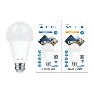 [ประกัน1ปี]WELLUX หลอดไฟคุณภาพสูง 15W แสงเดย์ แสงวอร์ม LED BULB GQ SERIES ขั้วE27