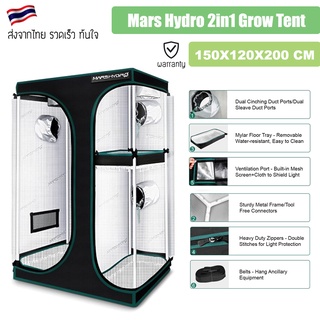 [ส่งฟรี💥] Mars Hydro 2 in 1 GROW TENT มี 3 ขนาด 90x60x140/120x90x180/150x120x200cm Diamond Mylar เต้นท์ปลูกต้นไม้