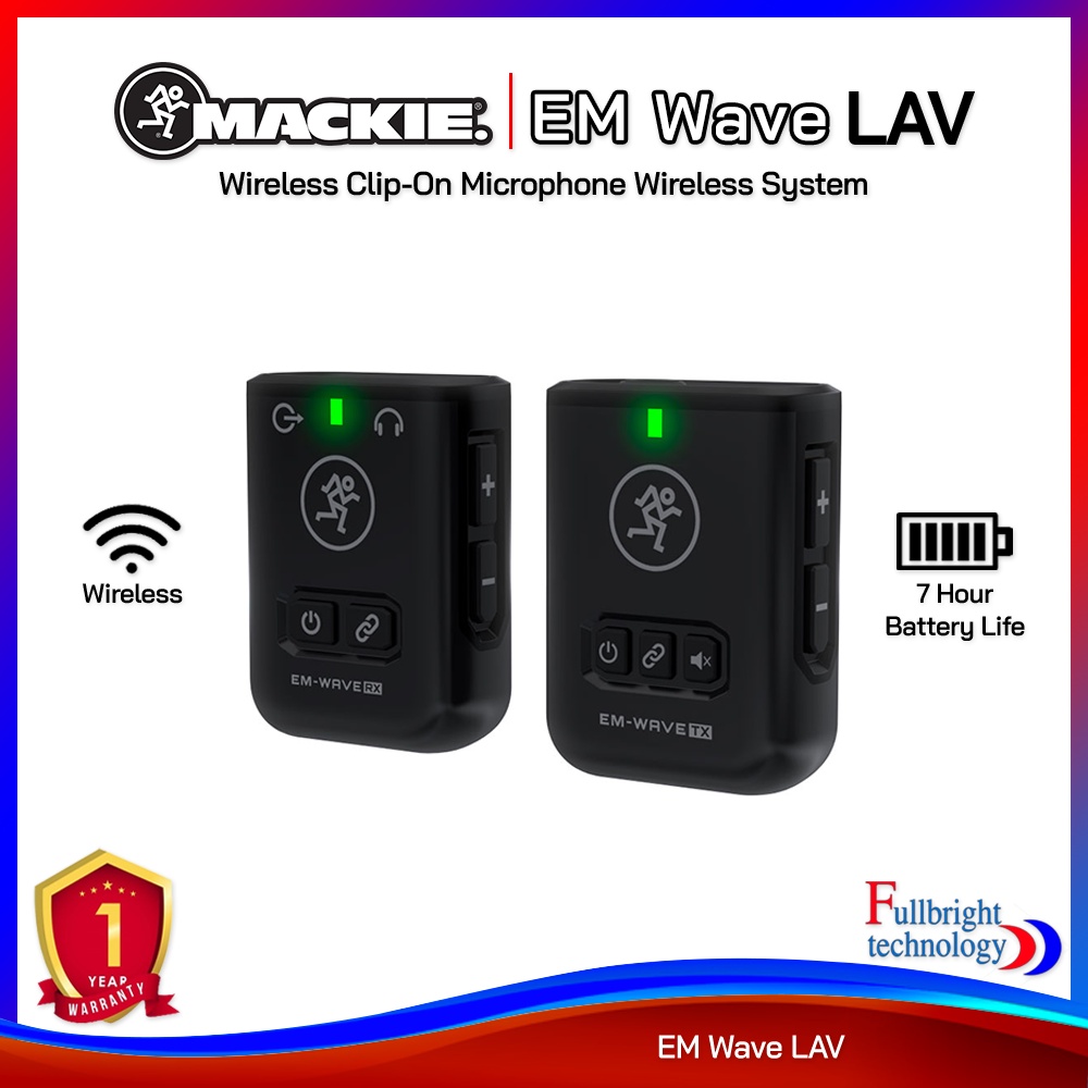 Mackie EM Wave (LAV) Wireless Clip-On Microphone Wireless System ไมโครโฟนแบบหนีบ ประกันศูนย์ไทย 1 ปี