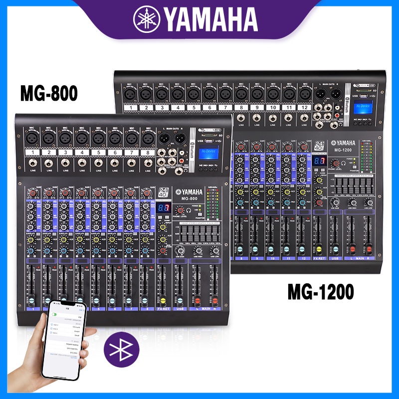 YAMAHAแท้ MG600/800/1200 มิกเซอร์เอฟเฟค 6/8/12ช่อง มิกเซอร์  Mixer Bluetooth/USB/MP3/SD/phantom powe