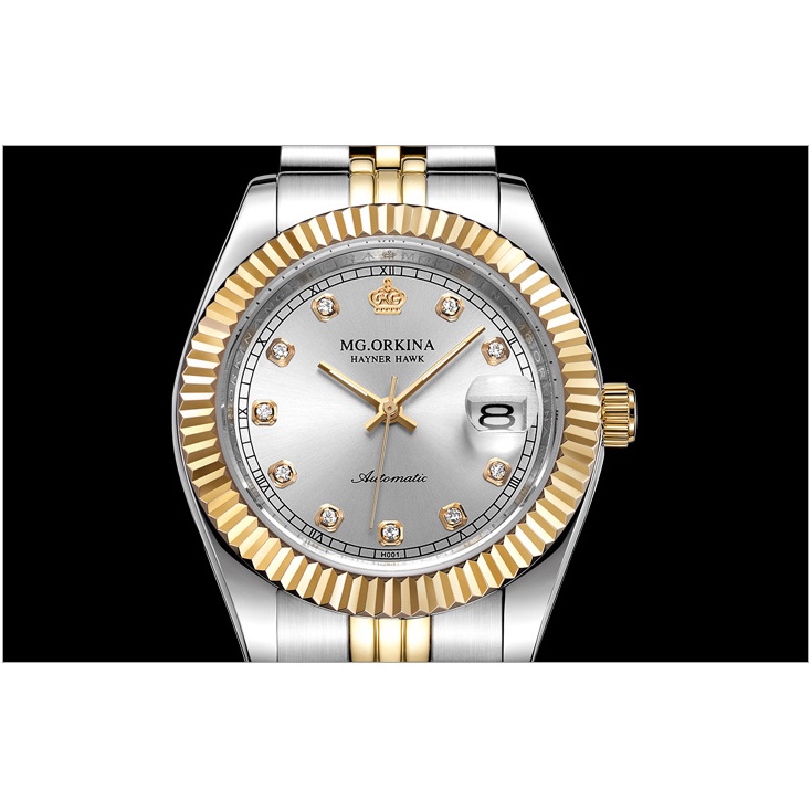 Rolex นาฬิกาข้อมือควอตซ์ สายแสตนเลสเรืองแสง สําหรับผู้ชาย