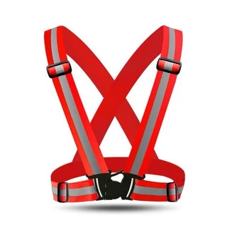 Reflective Vest、เสื้อกั๊กสะท้อนแสงปรับยืดหยุ่นสายเสื้อกล้ามสำหรับวิ่งปั่นจักรยานจ๊อกกิ้ง