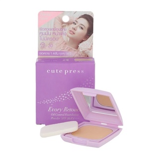 ส่งด่วน/ของแท้/ราคาถูก แป้งพัฟคิวท์เพลส เอฟเวอรี่รีทัช Cute Press Every Retouch Oil Control Foundation Spf 30 Pa+++ 5g