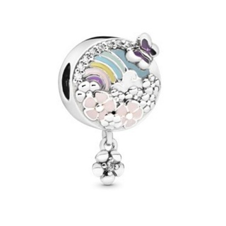 (พร้อมส่ง)*New*Pandora Rainbow &amp; Flower Dangle Charm