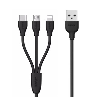 สายชาร์จ 3in1 สีดำ Remax RC-109TH/Remax RC-109TH 3in1 Charging Cable Black