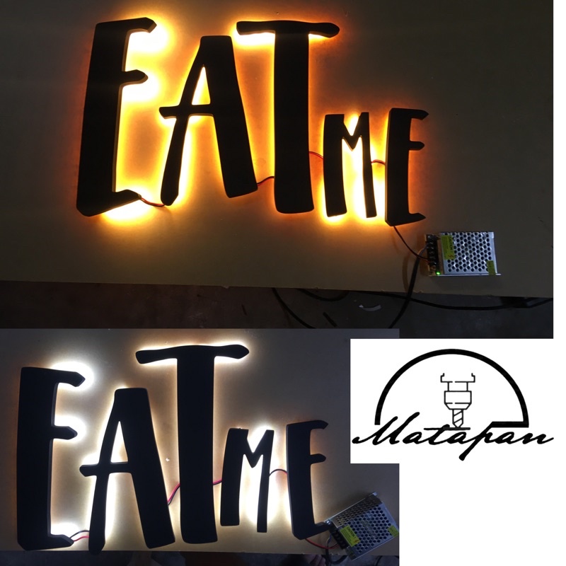 รับทำป้าย ตัวอักษรพลาสวูดพร้อมติดตั้งไฟ LED ด้านหลังแบบยกลอยตัวอักษร (ผลิตเองในประเทศไทย)รับทำตามแบบ