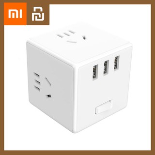 Xiaomi Cube Converter - รางปลั๊ก+ปลั๊กไฟทรงสี่เหลี่ยม (แถมหัวแปลง)