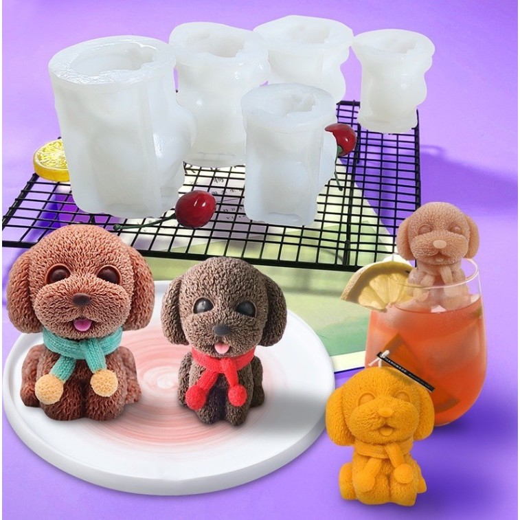 5D Silicone dog mold พิมพ์รูปสุนัข 5 มิติ พิมพ์น้องหมา พิมพ์วุ้น เค้ก ช็อคโกแล็ต พิมพ์เทียนหอม โมลสบู่