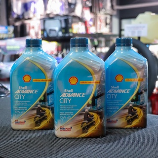 Shell Advance City 10W40 Fully Synthetic 100% 4T ขนาด 1 ลิตร