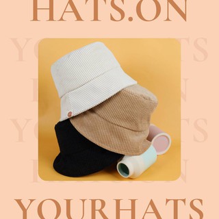 [ส่งฟรี] HATS.ON Bucket winter หมวกบัคเก็ต สีพื้น ผ้าลูกฟูก รุ่นBU-2