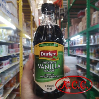 กลิ่นวานิลลา กลิ่นวนิลา หัวน้ำเชื้อกลิ่นวานิลลา ตรา เดอร์กี้ Durkee Imitation Vanilla Flavor ขนาด 473 ml.