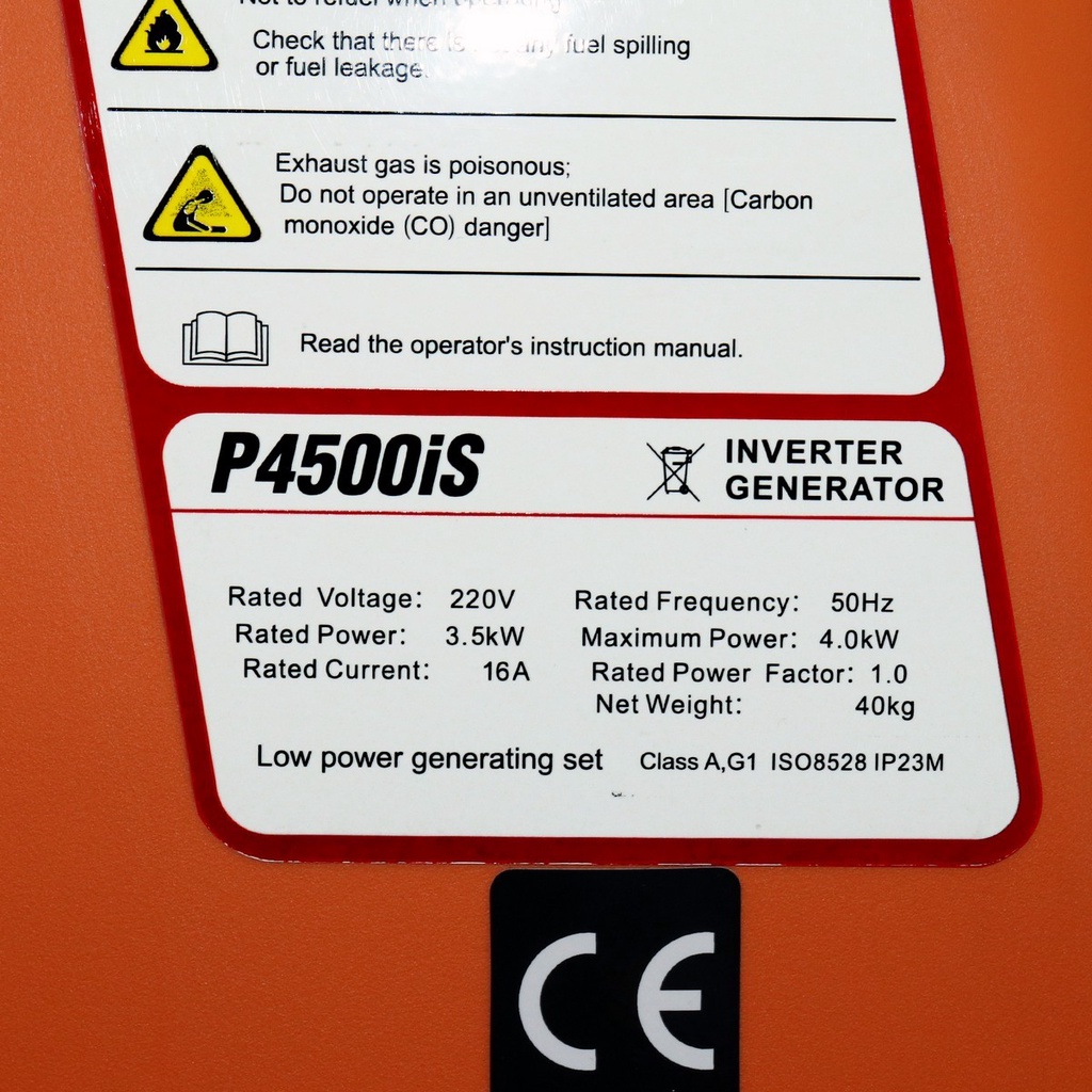 POLO เครื่องปั่นไฟ รุ่น P4500is Inverter 4 KW เครื่องปั่นไฟเบนซิน 4 จังหวะ อินเวอร์เตอร์ เสียงเงียบ ปั่นไฟ inverter