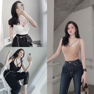 Teera❤️‍🔥𝑽𝒊𝒄𝒌𝒚 𝑹𝒊𝒃 𝑩𝒐𝒅𝒚𝒔𝒖𝒊𝒕💥บอดี้สูททรงแซ่บ แต่งสายไขว้ เก็บทรงอก มีฟองน้ำ เซ็กซี่