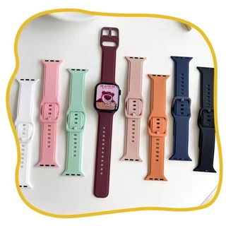 สายนาฬิกาข้อมือซิลิโคน สําหรับ Apple Watch Strap 7 6 5 4 3 2 SE 42 มม. 38 มม. 44 มม. 40 มม. iWatch 41 มม. 45 มม.