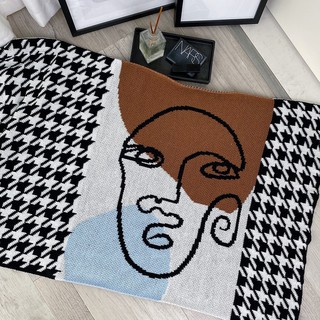 Nordic houndstooth abstract bed towel ins wind office nap shawl blanket sofa blanket blanket bed