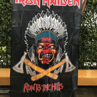 ธงวงดนตรี ธงวง ไอรอน IronMaiden ขนาด3x5 ฟุต หรือ 150x90cm.