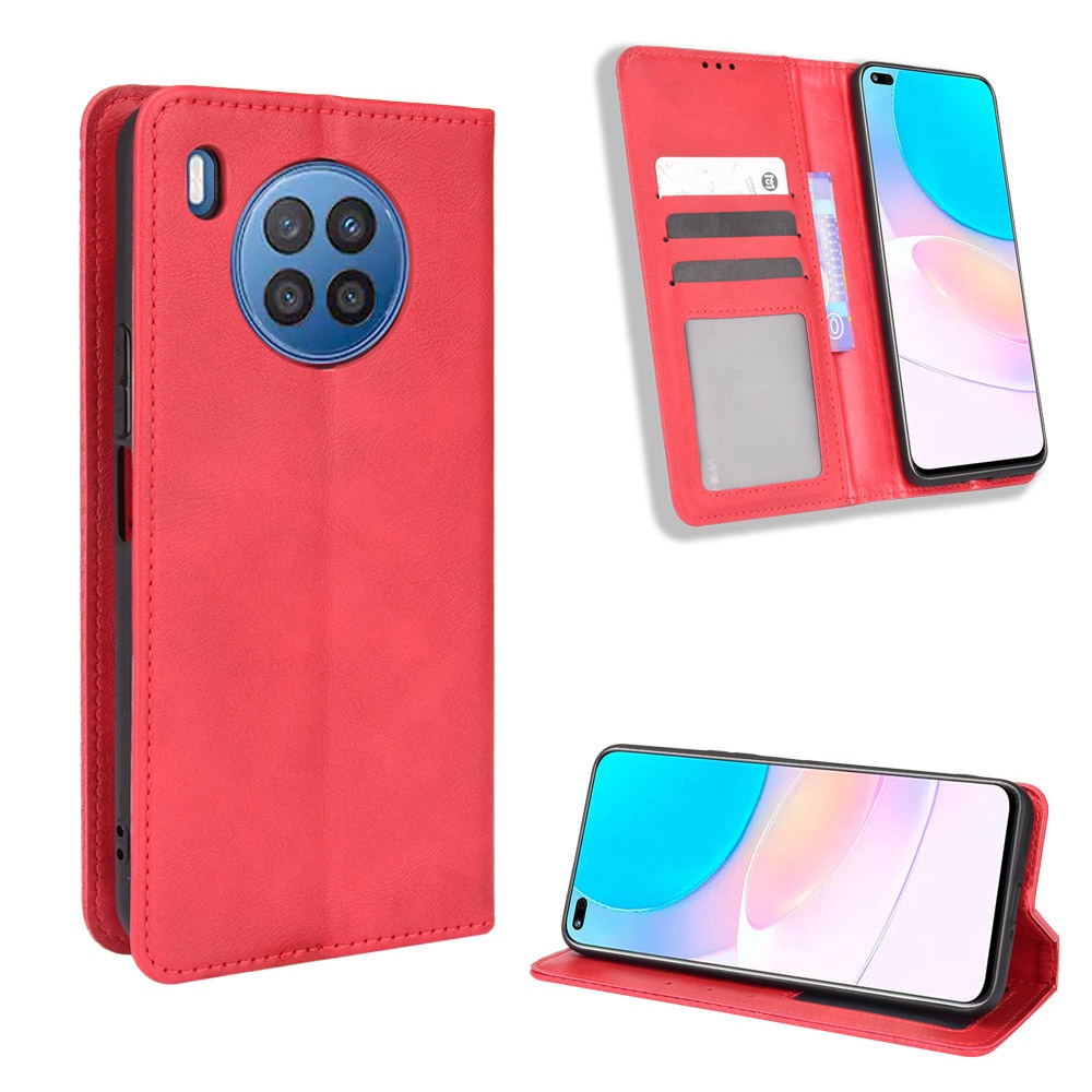 Casing Huawei Nova 8i Vintage Flip Cover Nova8i Magnetic Wallet Case PU Leather Cases Card Holder #8