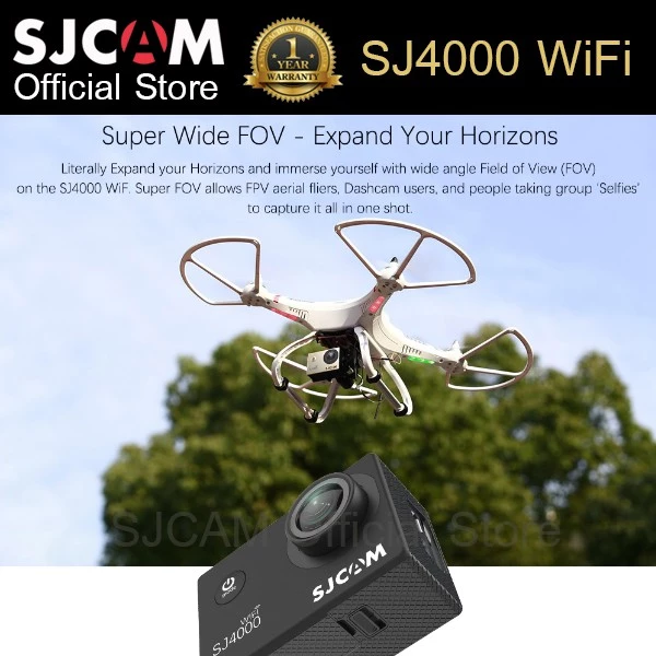 SJCAM SJ4000 WiFi  4K30FPS  12Mp  กล้องกันน้ำ กล้องติดหมวก กล้องดำน้ำลึก 30 เมตร Action Camera Web Cam เมนูไทย ประกัน1ปี thumbnail 9