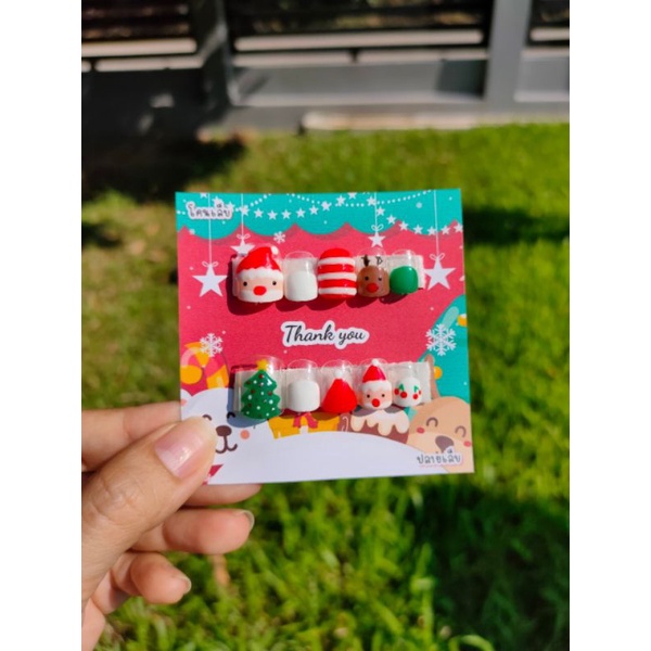 เล็บปลอมลายซานต้าสุดน่ารัก