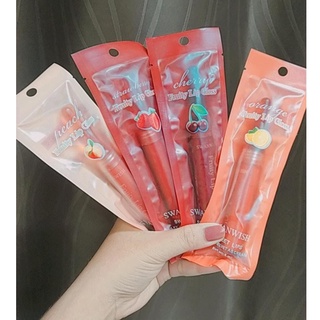NO.SW2008 ลิป swanwish Fruity Lip Gloss ลิปเนื้อแมท ติดทนมาก กันน้ำขั้นสุด สีติดทน เม็ดสีแน่เวอร์ โทนแดงอิฐๆ 🍊🍑🍓 🍒