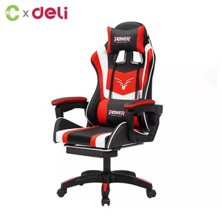 HOMEC เก้าอี้เกมมิ่ง เก้าอี้เกมมิ่ง Gaming Chair ปรับความสูงได้ หมอนคู่ถอดได้ ที่พักเท้ายืดไสลด์ เล่นคอม เล่นเกม