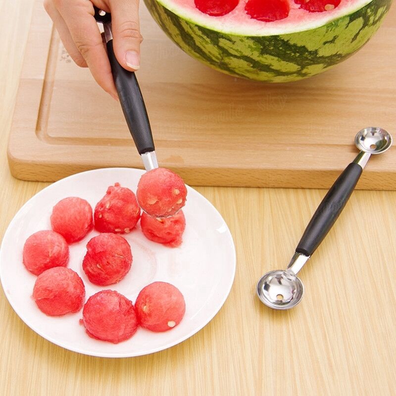 Double Ended Head Stainless Steel Fruit Ball Carving Knife Digging Spoon IceCream Platter Kitchen Tool