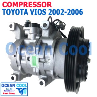 คอมเพรสเซอร์ วีออส 2002 - 2006 10S11C COM0074 compressor TOYOTA VIOS คอมแอร์รถยนต์ คอม แอร์ คอมเพลสเซอร์ โตโยต้า วีอ๊อส